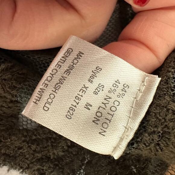 Woven Heart Kimono Duster Medium Green Sheer Embroidered Boho Whimsy Fairy - Picture 7 of 9